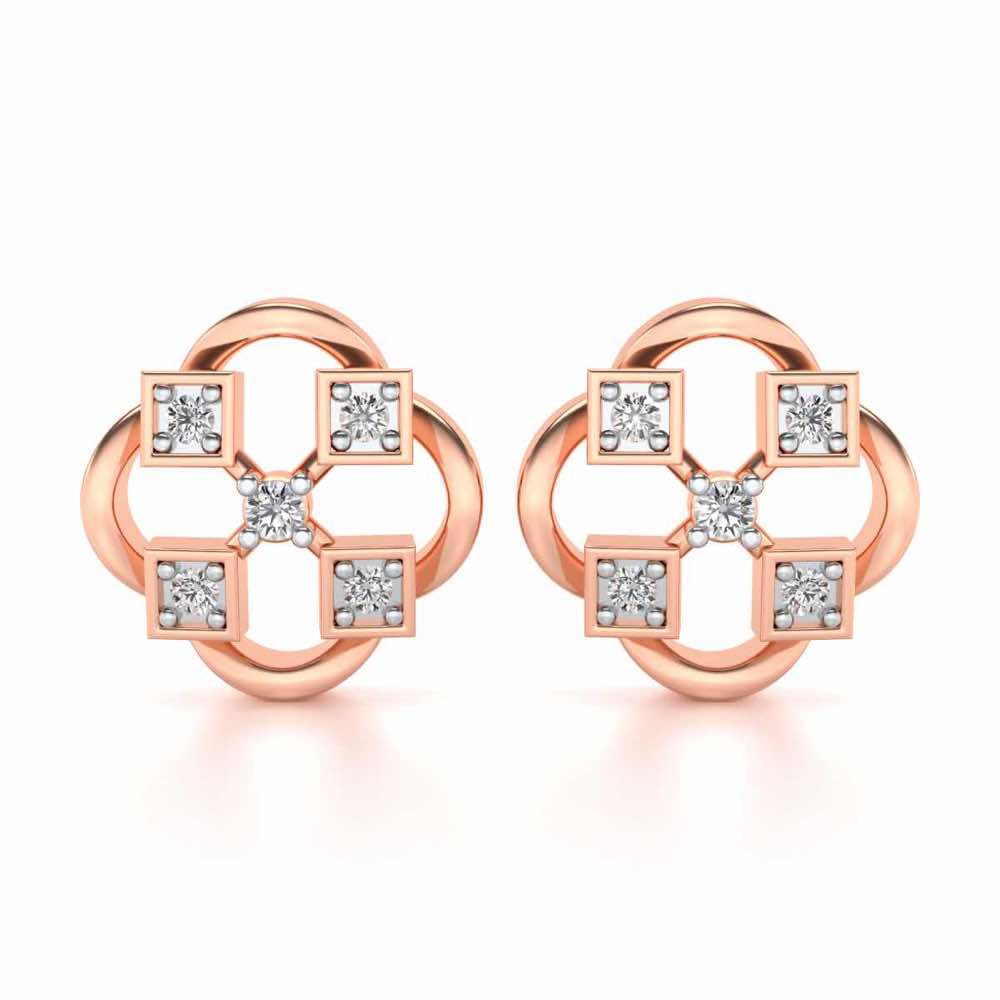 Rife in Shine Silver Earrings - Rose Gold - Image 1