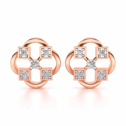 Rife in Shine Silver Earrings - Rose Gold - Image 1