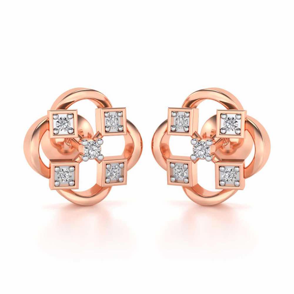 Rife in Shine Silver Earrings - Rose Gold - Image 2