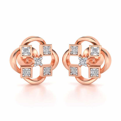 Rife in Shine Silver Earrings - Rose Gold - Image 2