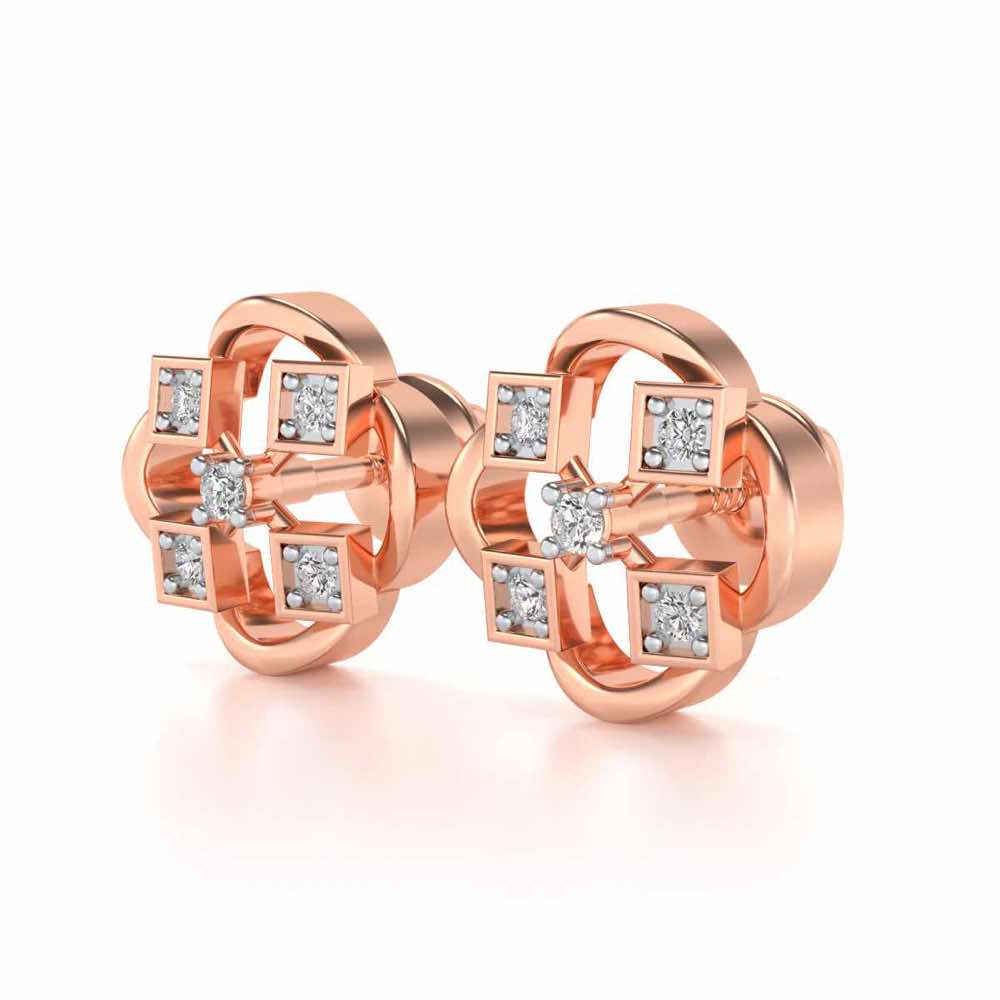 Rife in Shine Silver Earrings - Rose Gold - Image 3