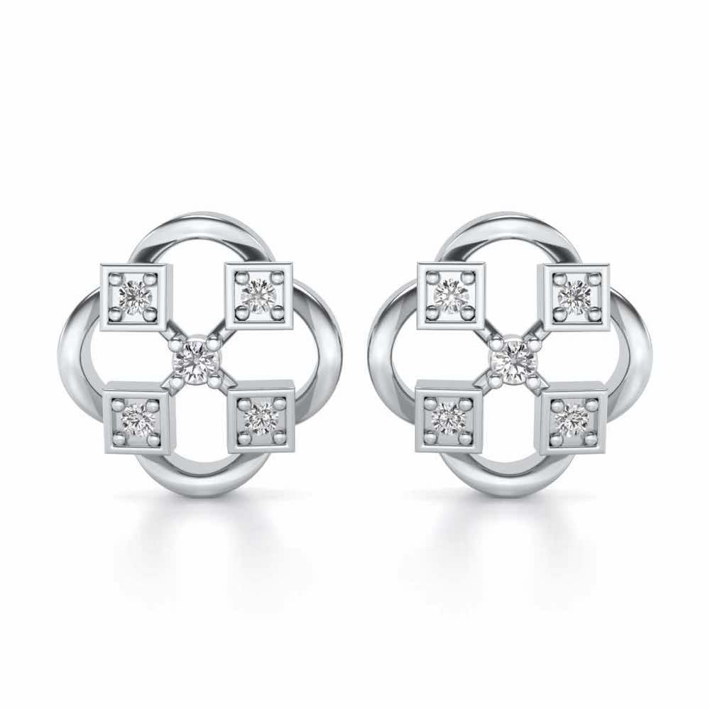 Rife in Shine Silver Earrings - White Gold - Image 1