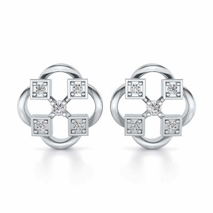 Rife in Shine Silver Earrings - White Gold - Image 1