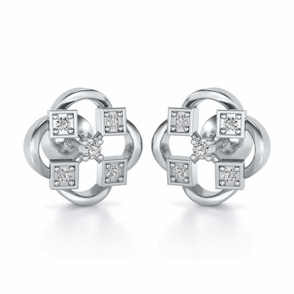Rife in Shine Silver Earrings - White Gold - Image 2