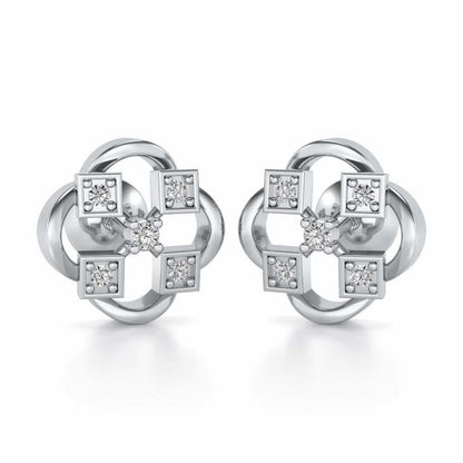 Rife in Shine Silver Earrings - White Gold - Image 2