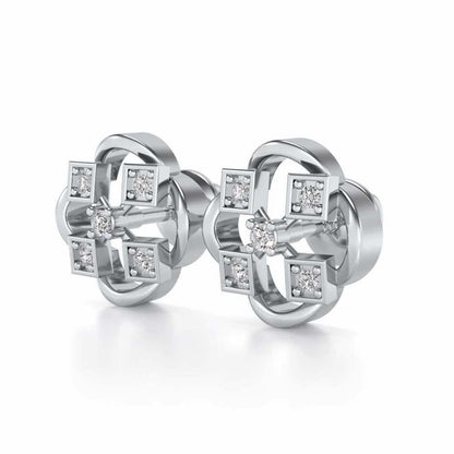 Rife in Shine Silver Earrings - White Gold - Image 3