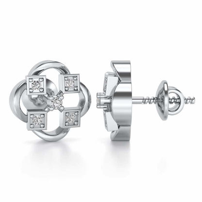 Rife in Shine Silver Earrings - White Gold - Image 4