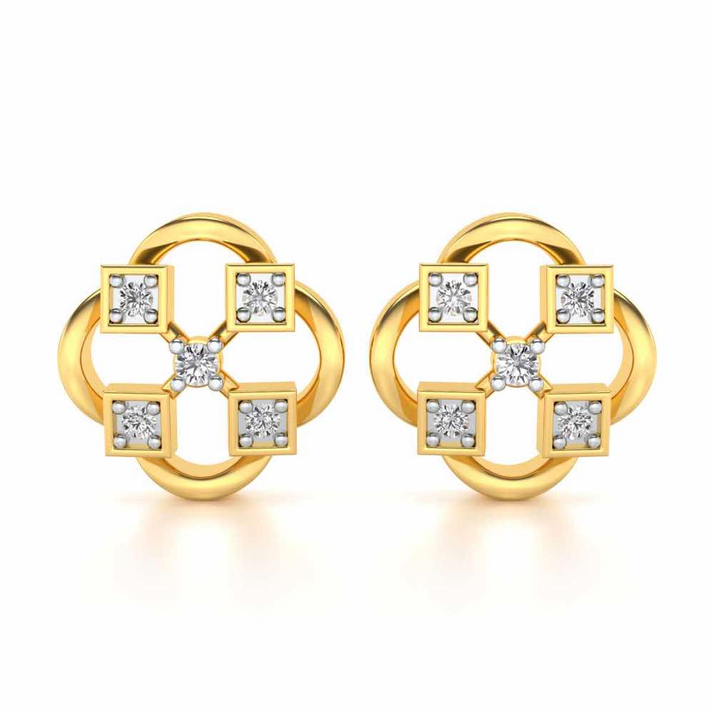 Rife in Shine Silver Earrings - Yellow Gold - Image 1