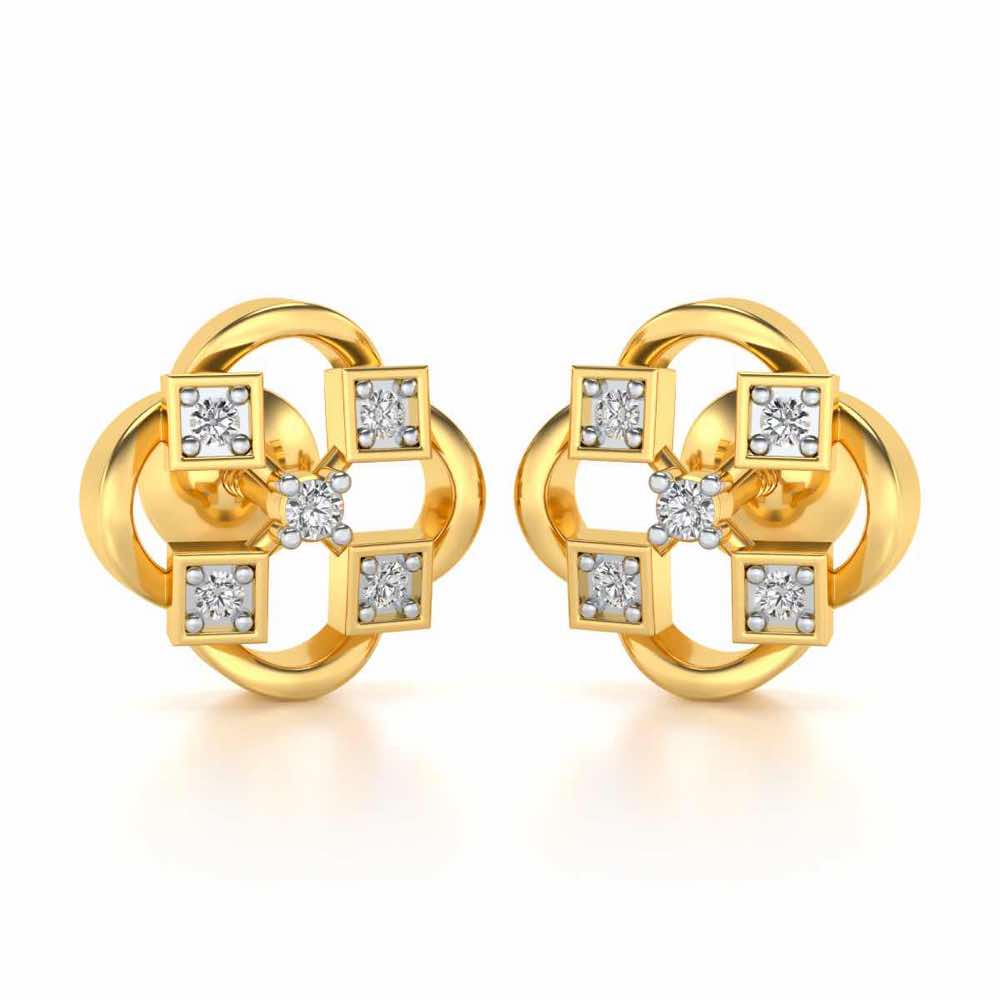 Rife in Shine Silver Earrings - Yellow Gold - Image 2