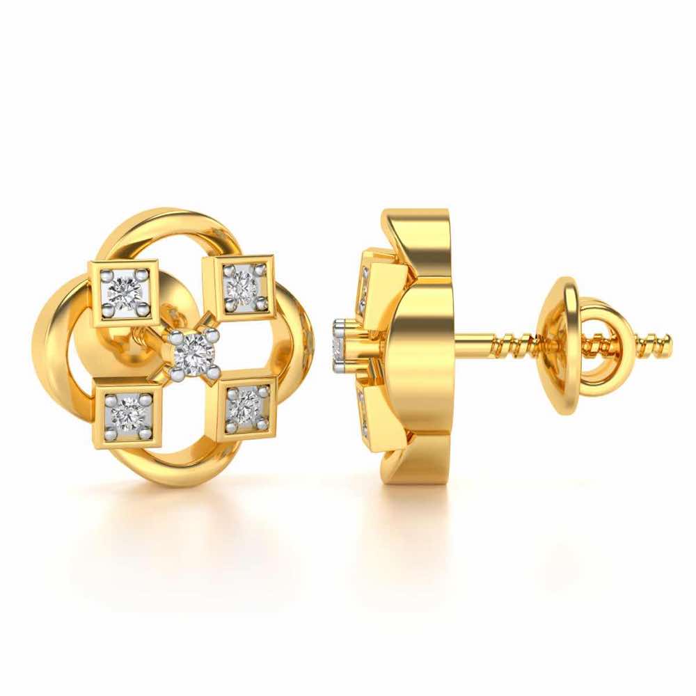 Rife in Shine Silver Earrings - Yellow Gold - Image 4