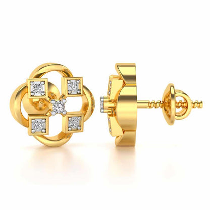 Rife in Shine Silver Earrings - Yellow Gold - Image 4