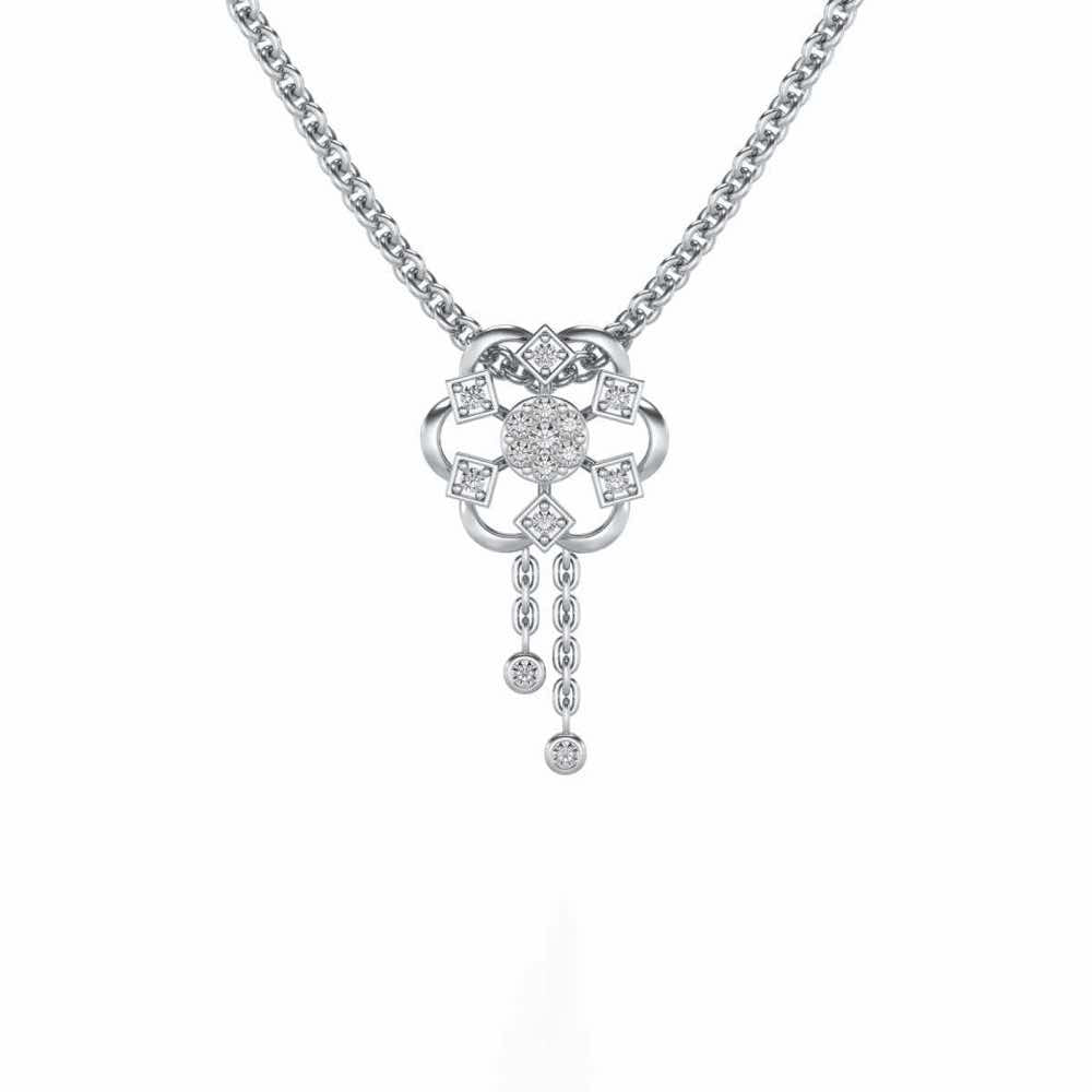Rife in Shine Silver Pendant - White Gold - Image 1