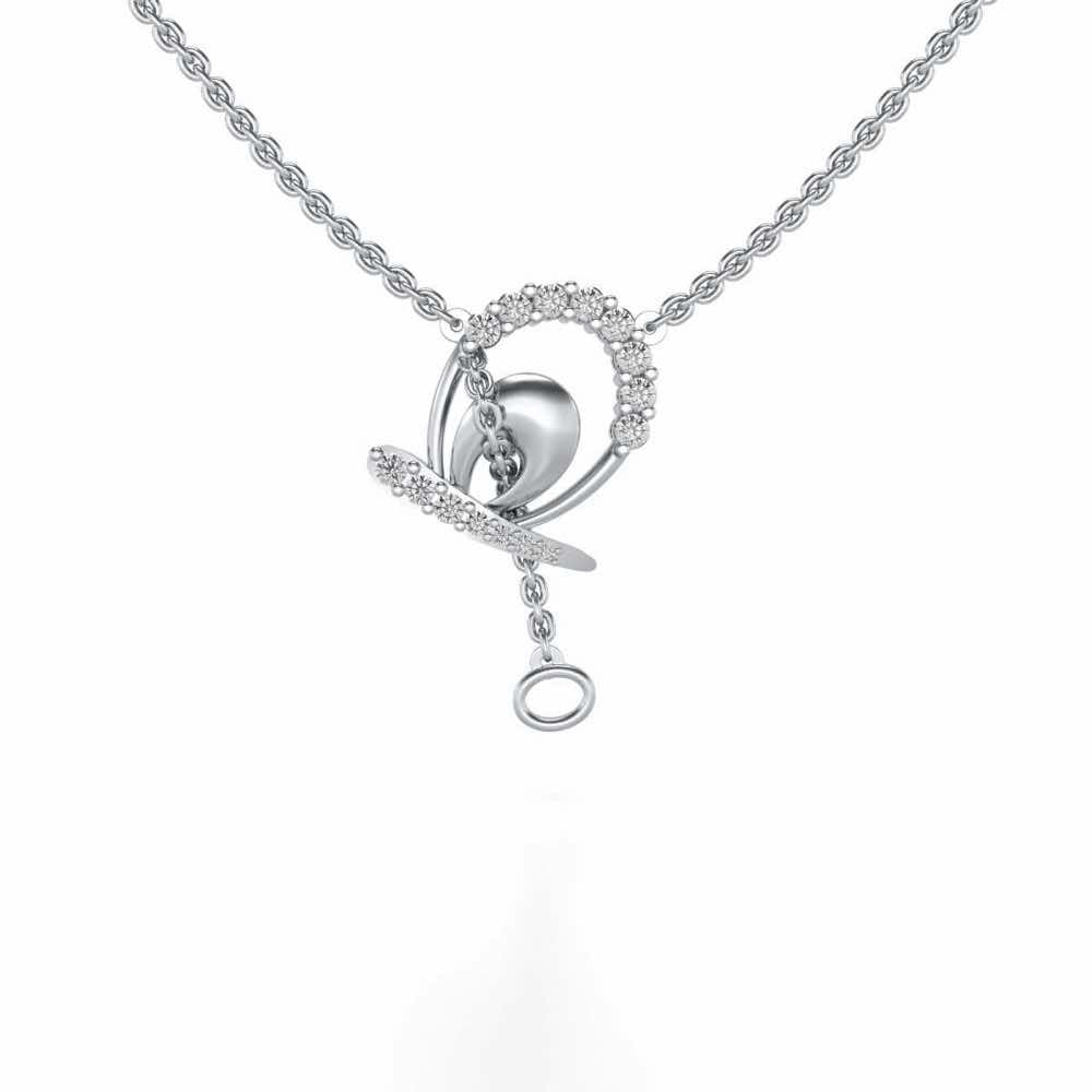 Rigel Silver Pendant - White Gold - Image 1