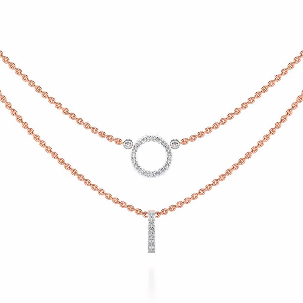 Ringlet Silver Necklace - Rose Gold - Image 1