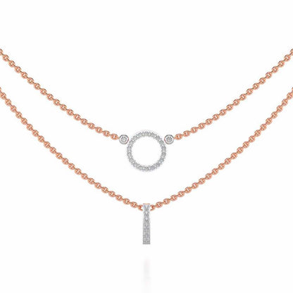 Ringlet Silver Necklace - Rose Gold - Image 1