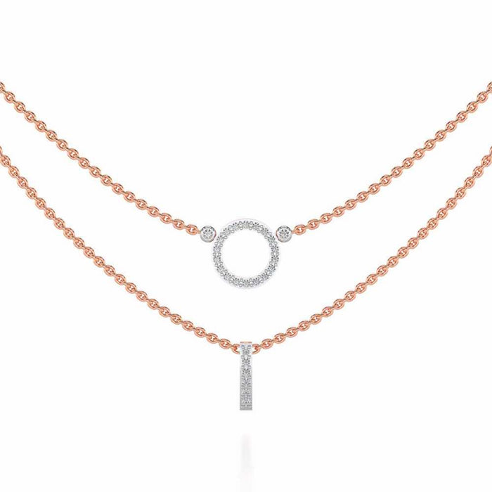 Ringlet Silver Necklace - Rose Gold - Image 1