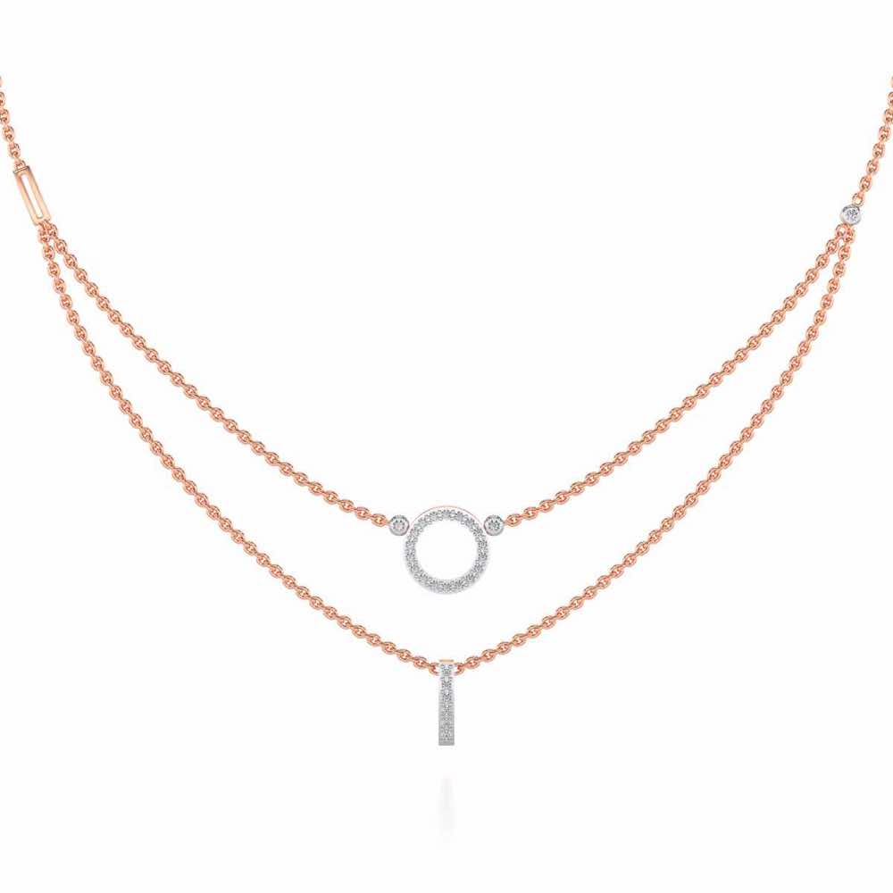 Ringlet Silver Necklace - Rose Gold - Image 2