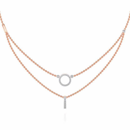 Ringlet Silver Necklace - Rose Gold - Image 2