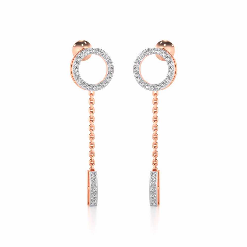 Ringlet Silver Earrings - Rose Gold - Image 2