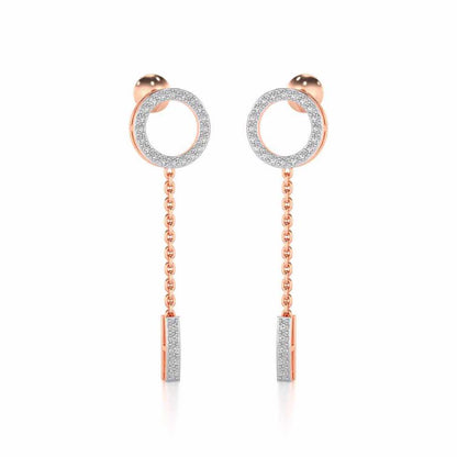 Ringlet Silver Earrings - Rose Gold - Image 2