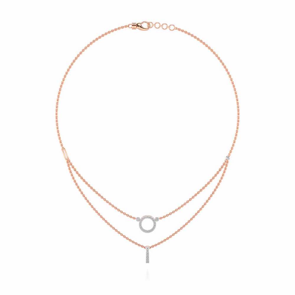 Ringlet Silver Necklace - Rose Gold - Image 3