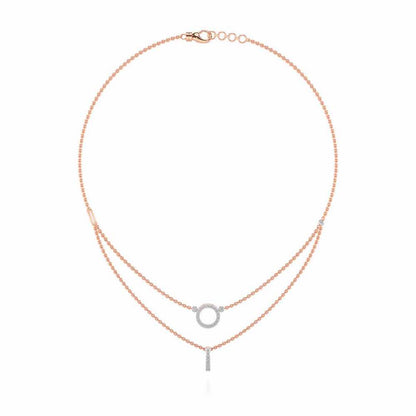 Ringlet Silver Necklace - Rose Gold - Image 3