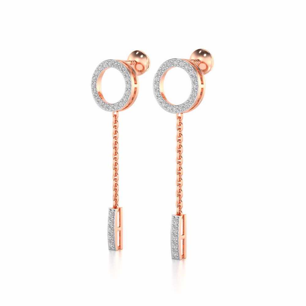 Ringlet Silver Earrings - Rose Gold - Image 3