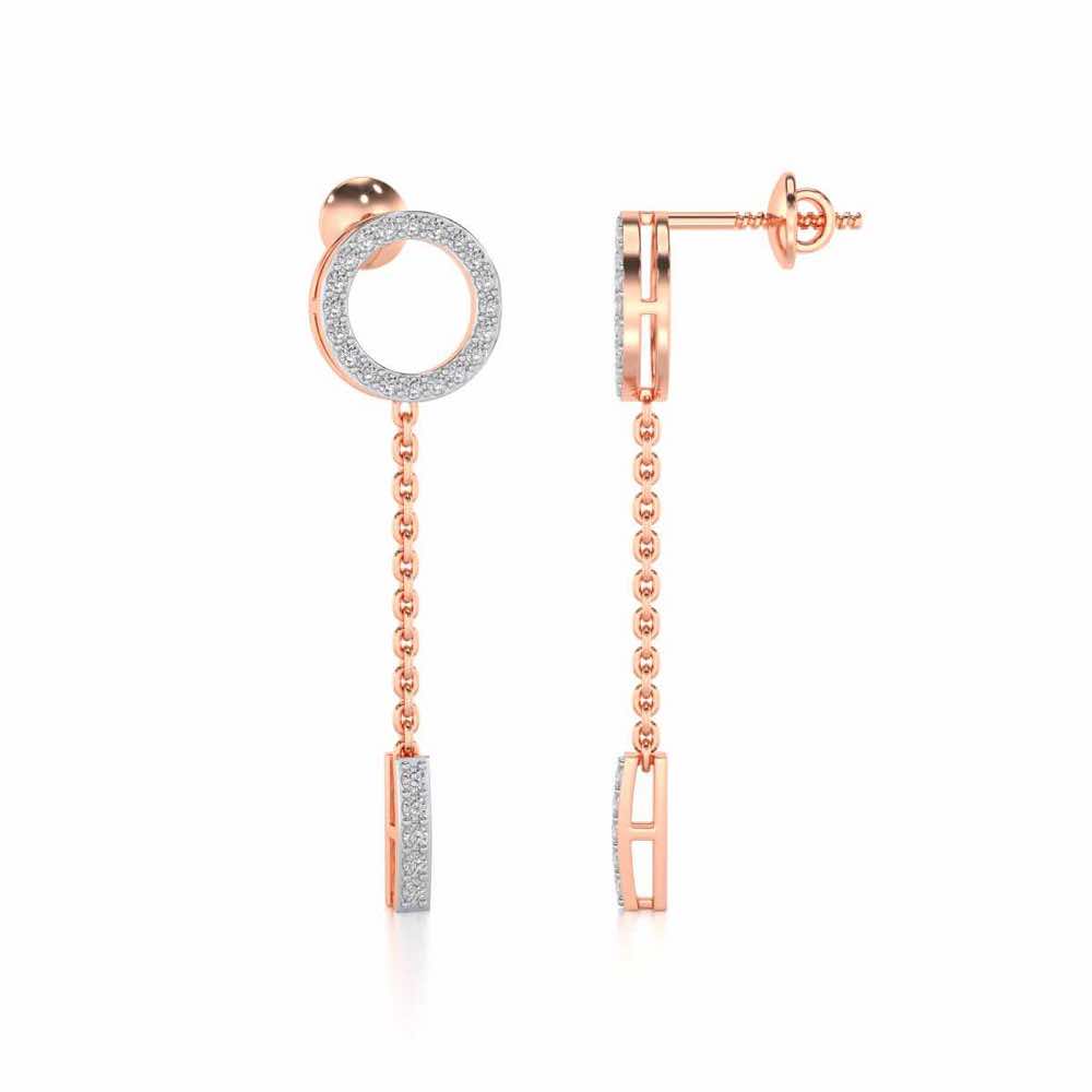 Ringlet Silver Earrings - Rose Gold - Image 4