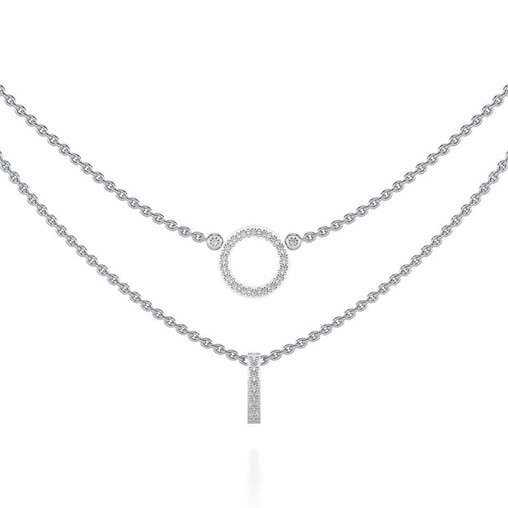 Ringlet Silver Necklace - White Gold - Image 1