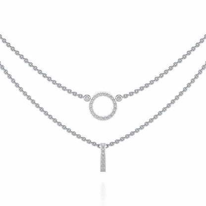 Ringlet Silver Necklace - White Gold - Image 1