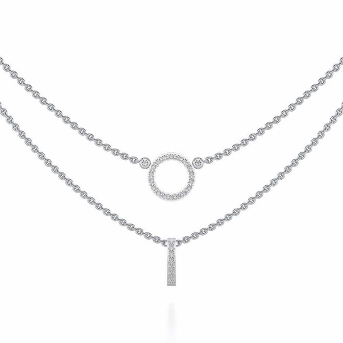 Ringlet Silver Necklace - White Gold - Image 1