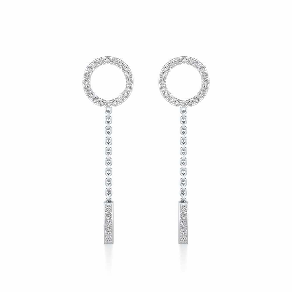 Ringlet Silver Earrings - White Gold - Image 1
