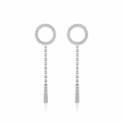 Ringlet Silver Earrings - White Gold - Image 1