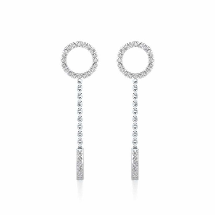 Ringlet Silver Earrings - White Gold - Image 1