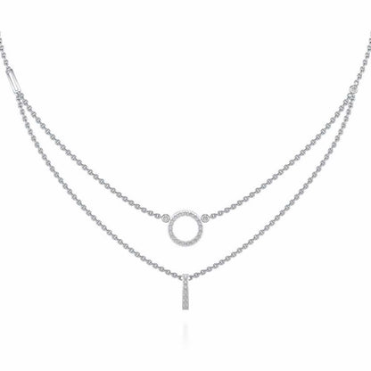 Ringlet Silver Necklace - White Gold - Image 2