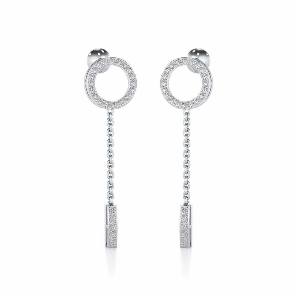 Ringlet Silver Earrings - White Gold - Image 2
