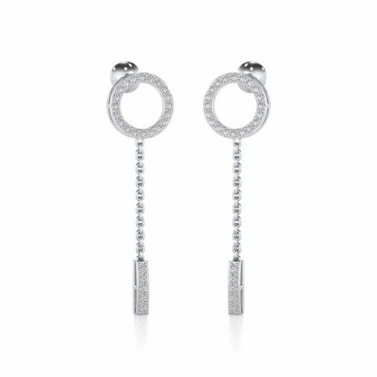 Ringlet Silver Earrings - White Gold - Image 2