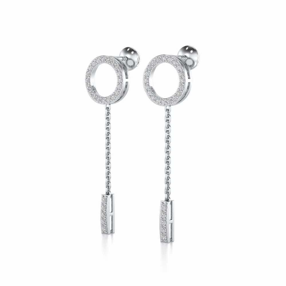 Ringlet Silver Earrings - White Gold - Image 3