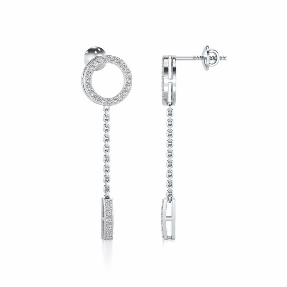 Ringlet Silver Earrings - White Gold - Image 4