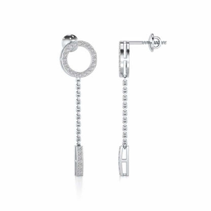 Ringlet Silver Earrings - White Gold - Image 4