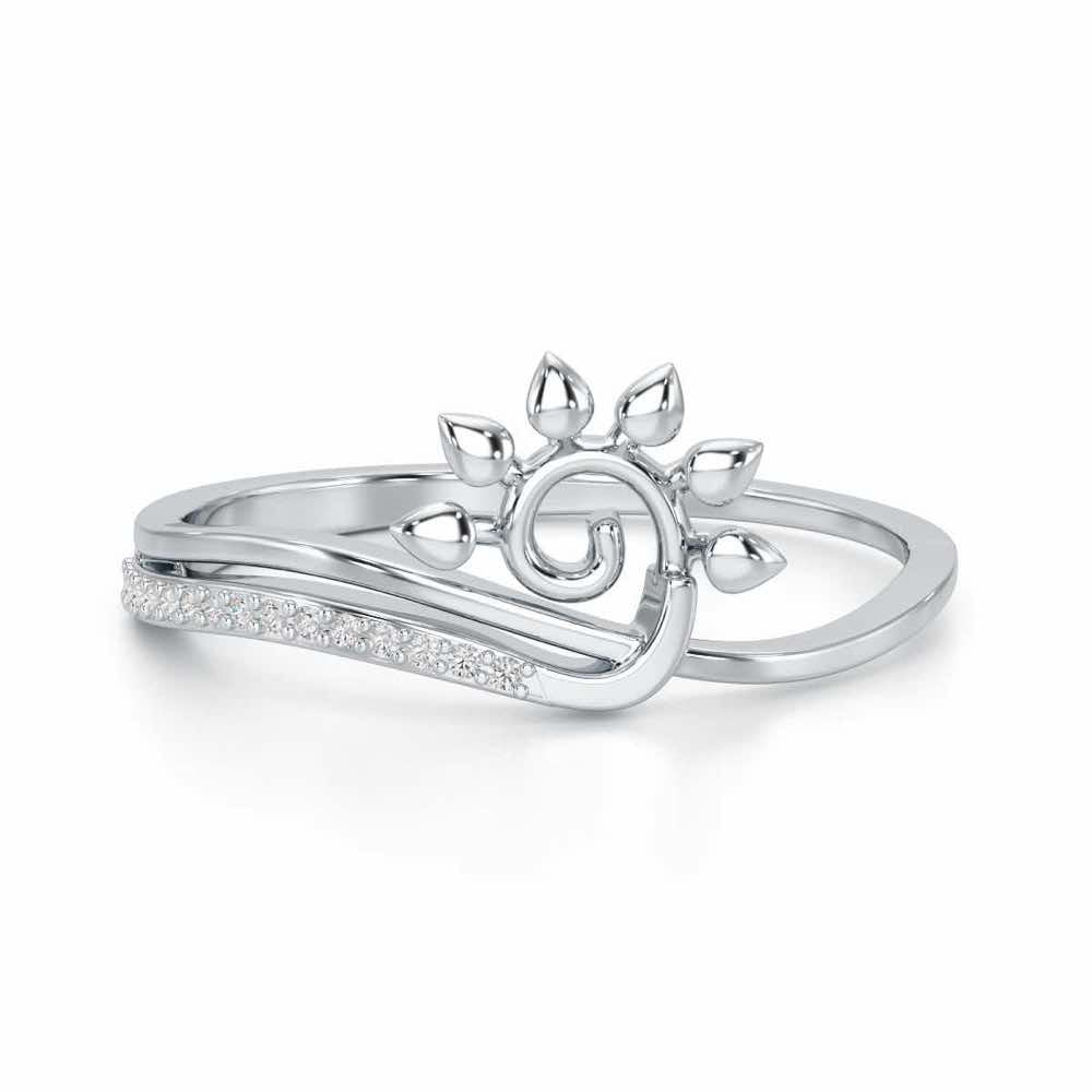Rise Shine Silver Ring - White Gold - Image 4