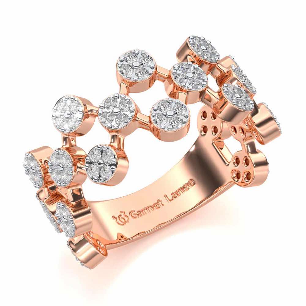 Ritual Rhythm Silver Band Ring - Rose Gold - Image 1