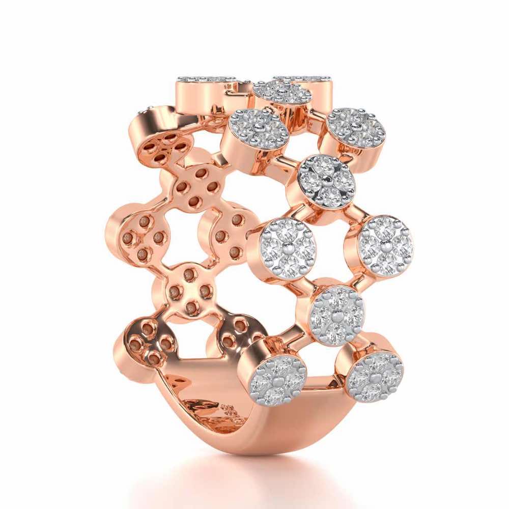 Ritual Rhythm Silver Band Ring - Rose Gold - Image 3