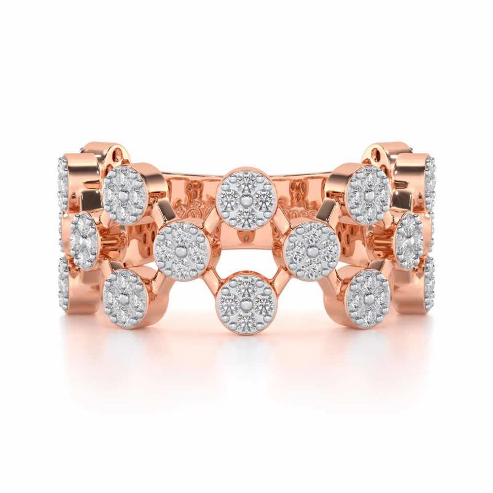 Ritual Rhythm Silver Band Ring - Rose Gold - Image 4