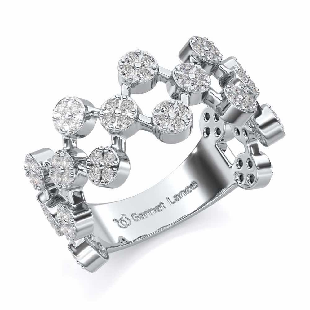 Ritual Rhythm Silver Band Ring - White Gold - Image 1
