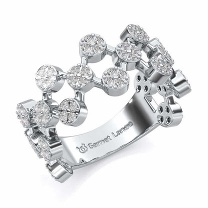 Ritual Rhythm Silver Band Ring - White Gold - Image 1