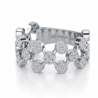 Ritual Rhythm Silver Band Ring - White Gold - Image 2