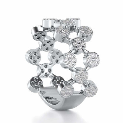 Ritual Rhythm Silver Band Ring - White Gold - Image 3
