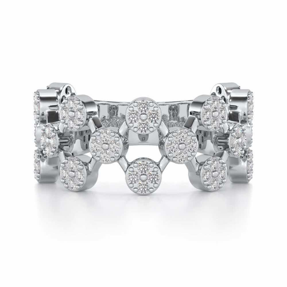 Ritual Rhythm Silver Band Ring - White Gold - Image 4
