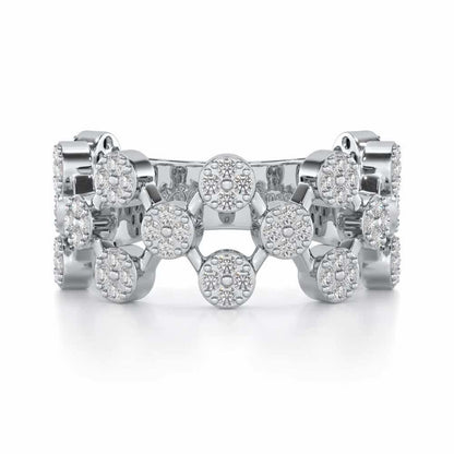 Ritual Rhythm Silver Band Ring - White Gold - Image 4